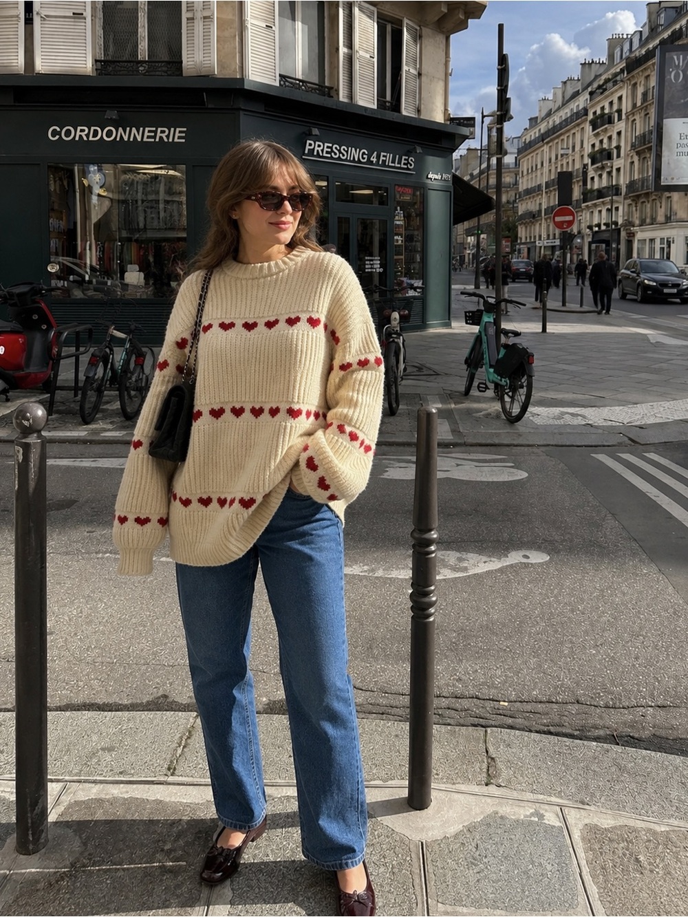 Smash + Tess Heart Print Cream Knit Sweater M/L Coquette - Picture 11 of 11